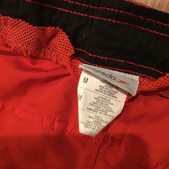 Speedo Swim Trunks Red Bathing Suit - Side Logo - Mens Size XL - Picture 4 of 6